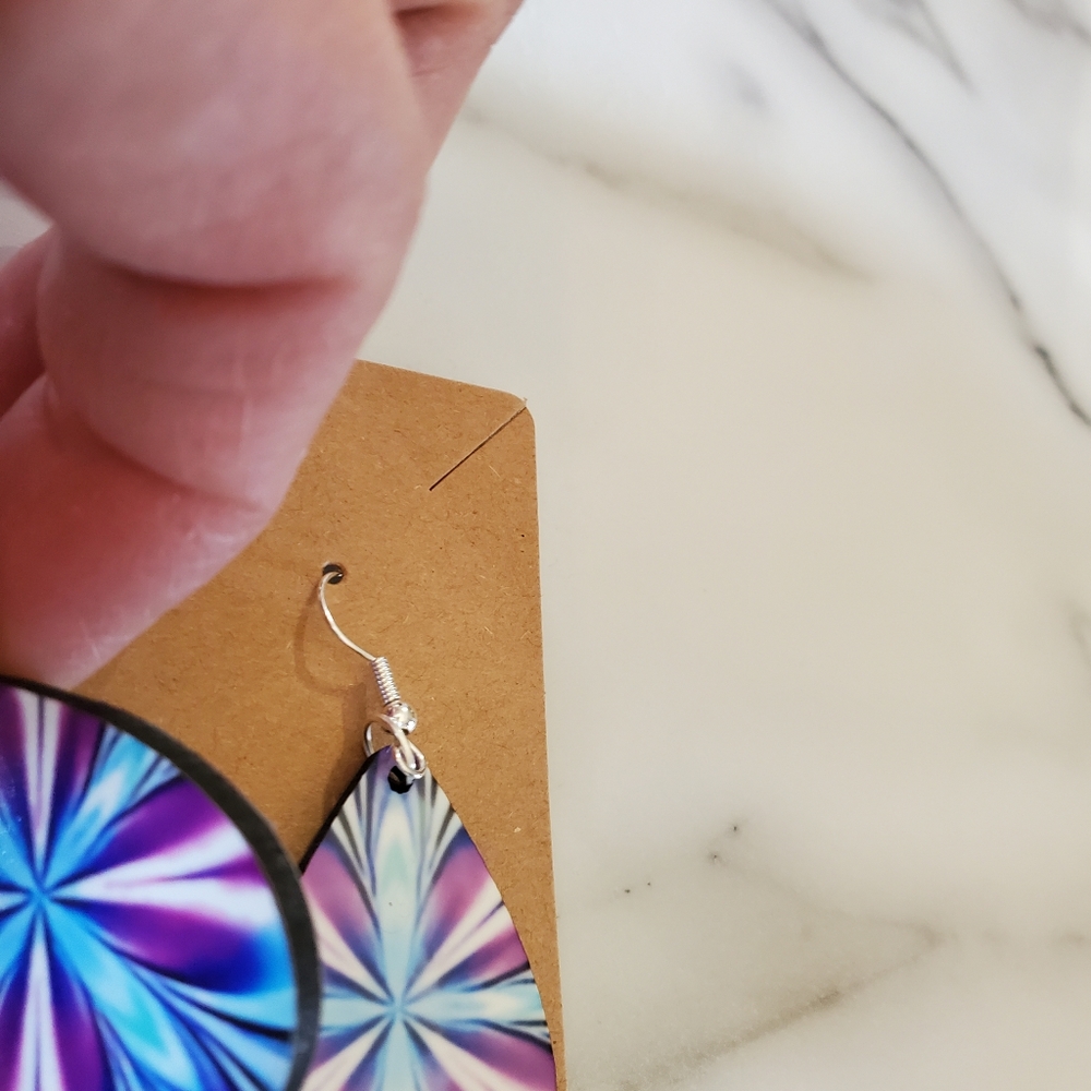Fun Pattern Multicolor Teardrop Earrings - Picture 5 of 8